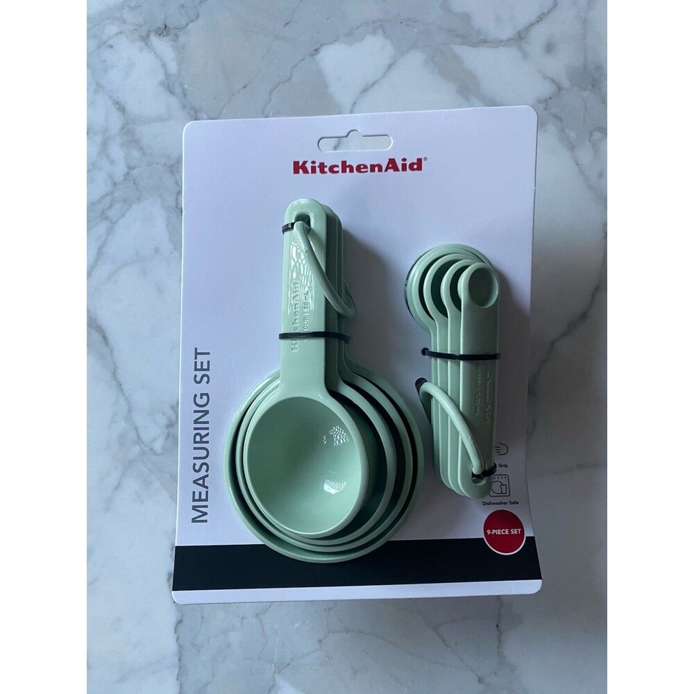 KitchenAid Measuring Cups & Spoons Set Pistachio 9 Piece For Cooking NEW! - Picture 4 of 5
